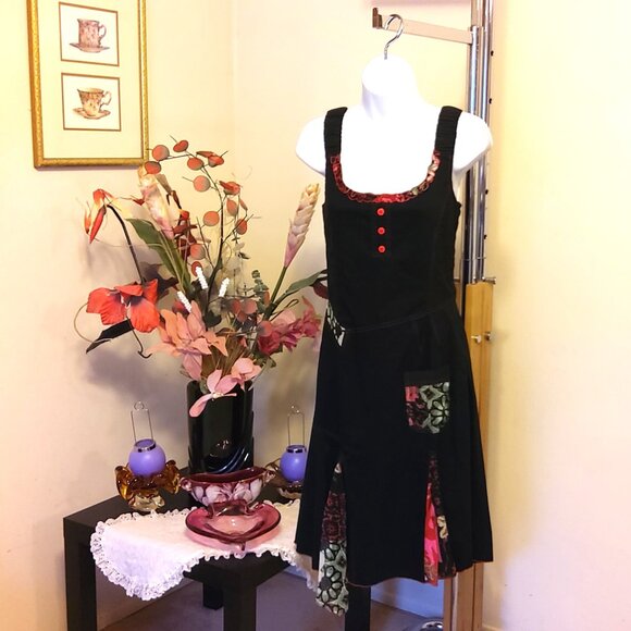 NWT DOLCEZZA Women's Unique Designed Quality Black Summer Dress  Size S 6 - Picture 4 of 9